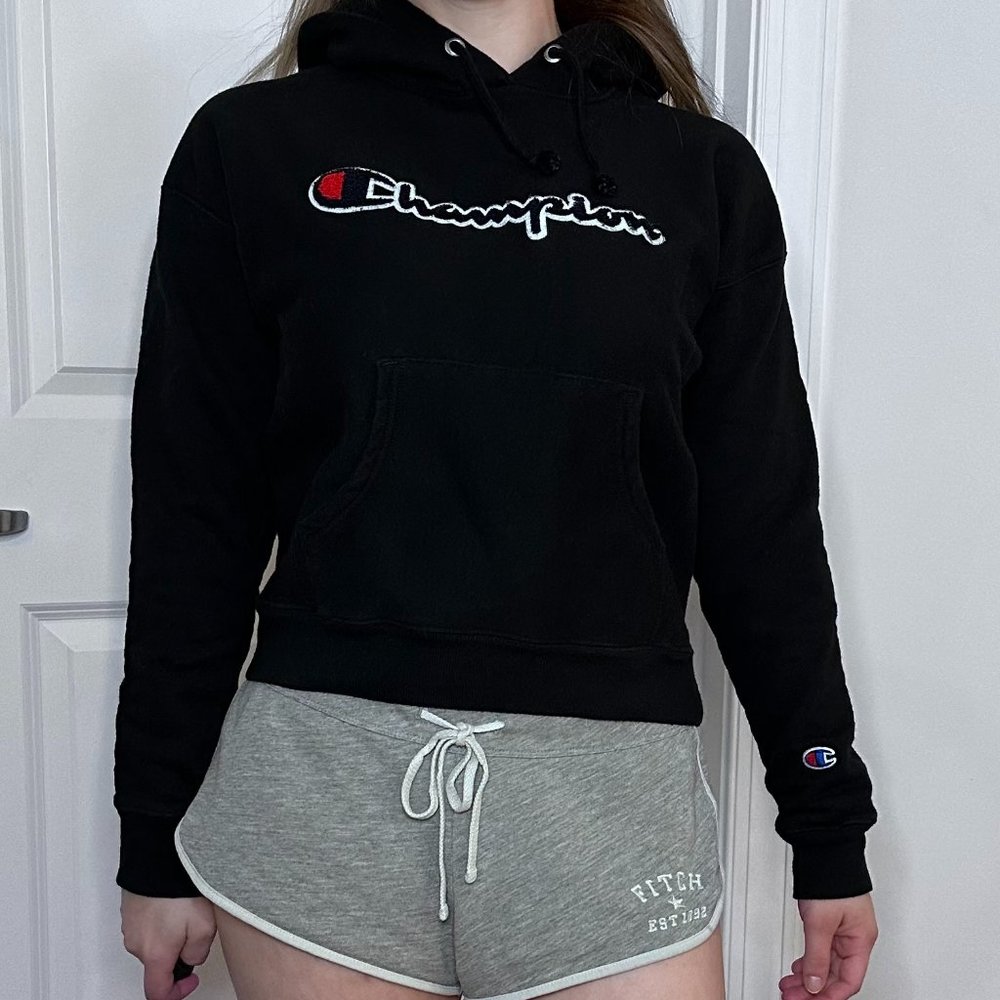 Vintage Champion Applique Hooded Sweatshirt